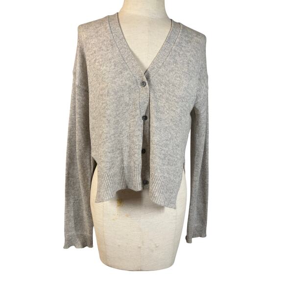 THEORY Gray Hanelee Cashmere Cardigan Sweater Small Minimalist Luxury Capsule - Picture 15 of 16